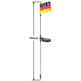 Deutschland Fan-Set 2 x Solar-Leuchte mit Deutschland-Fahne & 1 x Solar-Lichterkette