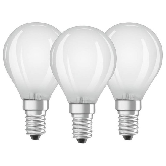 3er Set Osram LED Base Classic P40 Lampe E14 Leuchtmittel 4W=40W Warmweiß matt