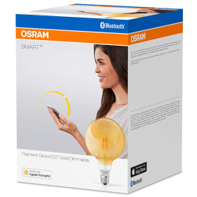 OSRAM SMART+ LED Filament Globe Gold Bluetooth E27 Lampe 5,5W=45W Warmweiß Dimmbar