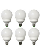 6 x LightMe LM84701 Energiesparlampe Globe 15W E27 Warmweiß (2700K) Leuchtmittel