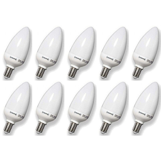 10 x LightMe LM84200 Energiesparlampe Kerze Matt E14 3W Warmweiß Leuchtmittel
