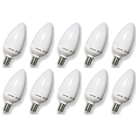 10 x LightMe LM84200 Energiesparlampe Kerze Matt E14 3W...