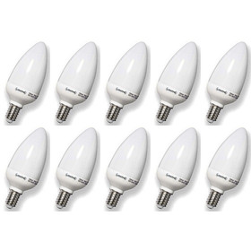 10 x LightMe LM84200 Energiesparlampe Kerze Matt E14 3W...