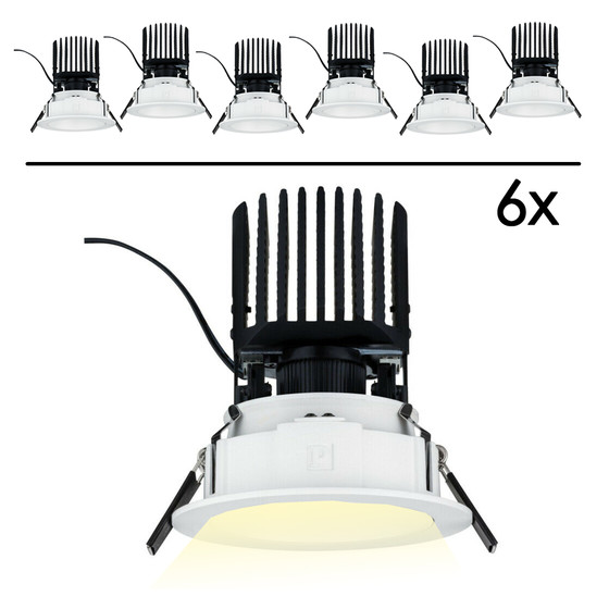 6er Set Paulmann 926.52 Luca LED Einbauleuchte 12,6 W dimmbar Chrom Weiss matt, exzellent zum Beleuchten von Ware für Boutiquen und Fachhandel