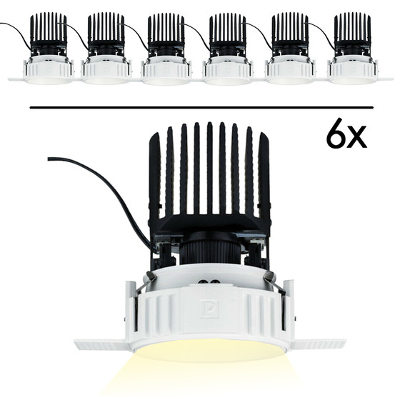 6er Set Paulmann 926.53 Luca LED Einbauleuchte 12,6 W dimmbar Chrom Weiß, exzellent zum Beleuchten von Ware für Boutiquen und Fachhandel