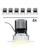 6er Set Paulmann 926.53 Luca LED Einbauleuchte 12,6 W dimmbar Chrom Weiß, exzellent zum Beleuchten von Ware für Boutiquen und Fachhandel