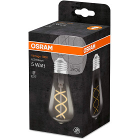 Osram LED Vintage 1906 Filament Lampe E27 Leuchtmittel 5W Rauchglas Optik Warmweiß
