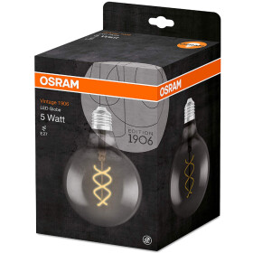 Osram LED Vintage 1906 Filament Globe E27 Leuchtmittel 5W Rauchglas Optik Warmweiß