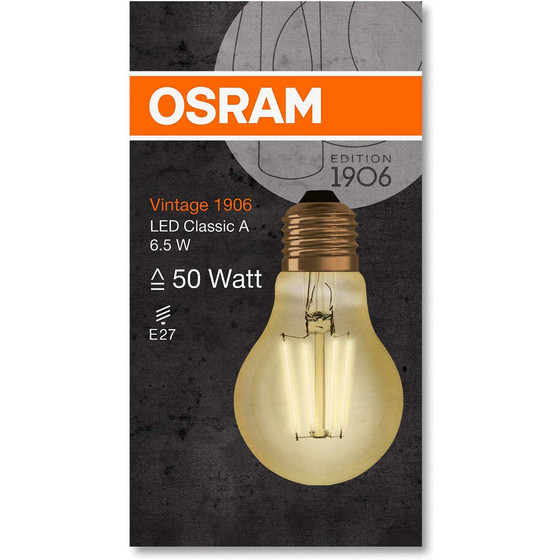 OSRAM LED Vintage Leuchtmittel E27 6,5W=50W Warmweiß...