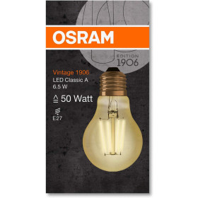 OSRAM LED Vintage Leuchtmittel E27 6,5W=50W Warmweiß (2400K) Filament Gold