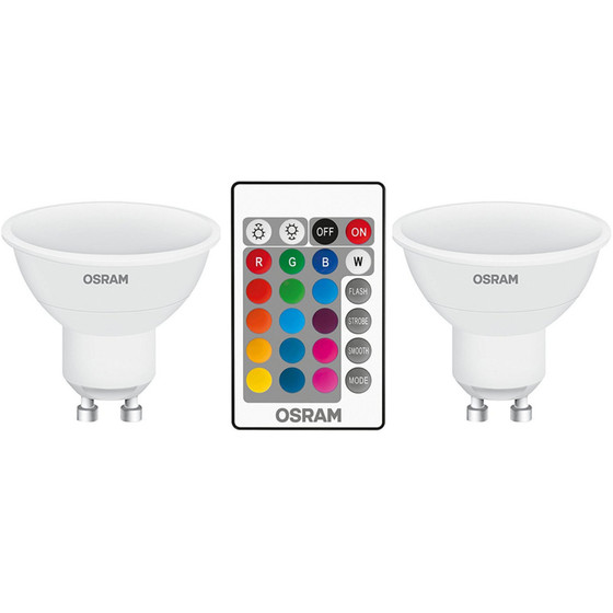 Osram LED Star+ RGBW remote PAR16 Reflektor Lampe GU10 4,5W=25W Dimmbar 2er-Pack