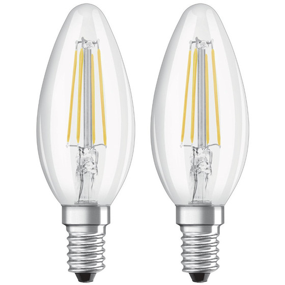 Osram LED Star Classic B40 Filament Kerze E14 4W=40W Glühbirne Warmweiß 470Lm