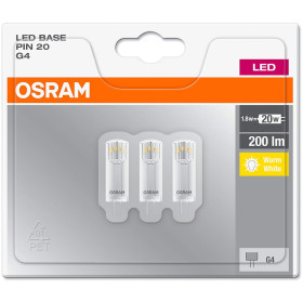 3x Osram LED Base Pin20 Stiftsockel Lampe G4 Leuchtmittel 1,8W=20W Warmweiß 12V