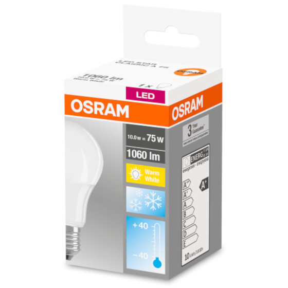 Osram LED Star Classic A75 Lampe E27 Leuchtmittel 10,5W=75W Warmweiß matt