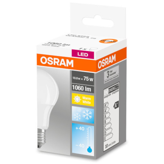 Osram LED Star Classic A75 Lampe E27 Leuchtmittel 10,5W=75W Warmwei matt