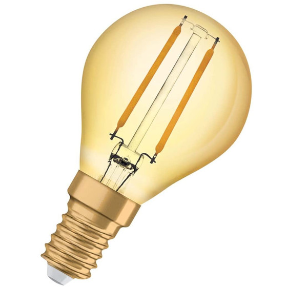 Osram LED Vintage 1906 Filament Lampe E14 Leuchtmittel 1,5W=12W Gold Warmwei