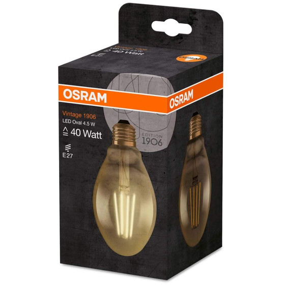 Osram LED Vintage 1906 Filament Lampe E27 Leuchtmittel 4,5W=40W Gold Warmweiß