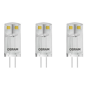 3x Osram LED Base Pin10 Stiftsockel Lampe 0,9W=10W Leuchtmittel G4 Warmweiß klar
