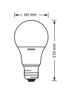 3x Osram LED Base Classic A60 Lampe E27 Leuchtmittel 9,5W=60W Warmweiß Matt