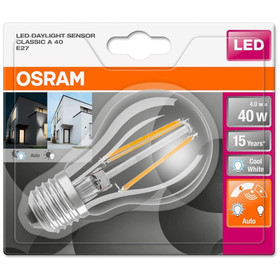 Osram LED Daylight Classic Dämmerungssensor 4W=40W Leuchtmittel E27 Neutralweiß