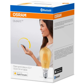 OSRAM SMART+ LED Filament Gold Bluetooth E27 Lampe 5,5W=50W Warmweiß Dimmbar