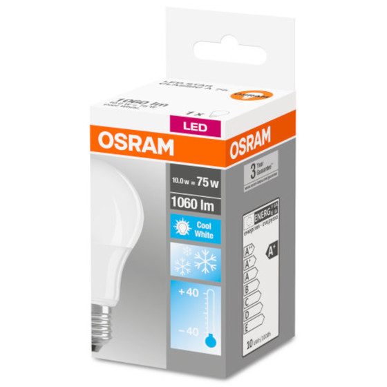 Osram LED Star Classic A75 Lampe E27 Leuchtmittel 10,5W=75W Kaltwei matt