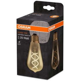 OSRAM LED Vintage 1906 Leuchtmittel Spirale E27 Lampe 5W=25W Warmweiß Gold