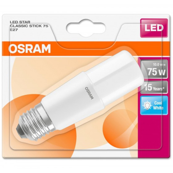 Osram LED Star Classic Stick75 Lampe E27 Leuchtmittel 10W=75W Kaltweiß matt