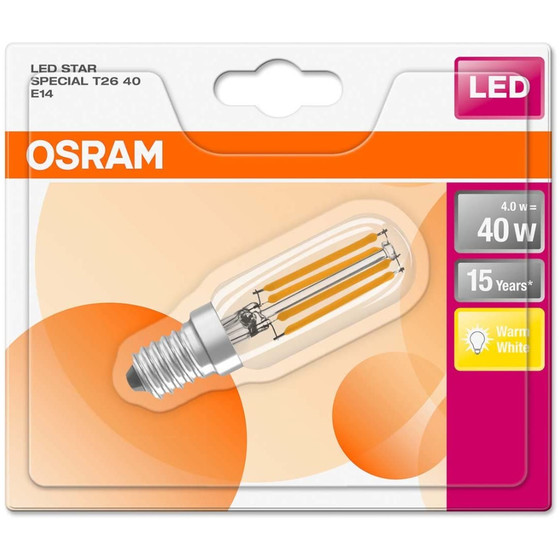 Osram LED Star Special T26 Lampe Filament E14 Leuchtmittel 4W=40W Warmwei klar