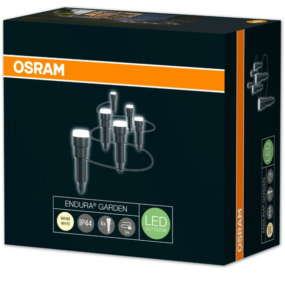 Osram LED Endura Garden Lampenkette 6 Leuchten 7W außen Wegeleuchten IP44