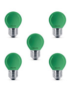 5er Set Philips 326904 Glühbirne Deco 15W Tropfen E27 Grün