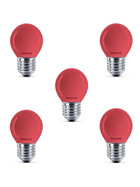 5er Set Philips 177438 Glühbirne Deco 15W Tropfen E27 Rot