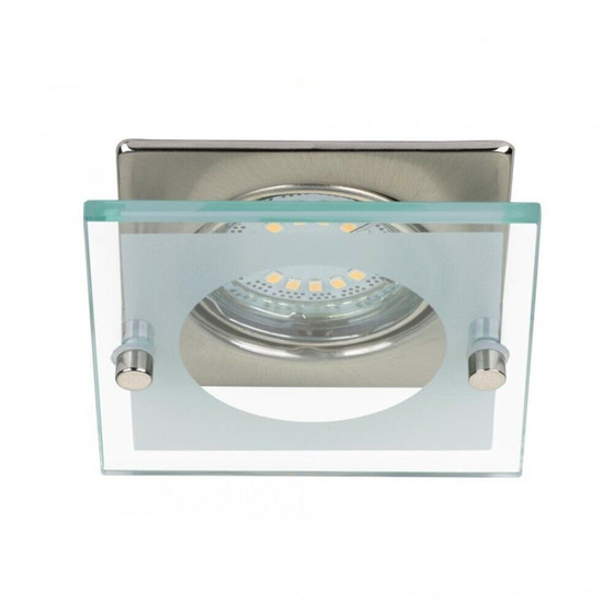 Briloner 7202-032 LED Einbaustrahler Set 3x4W GU10 Nickel-matt Glas eckig Spot
