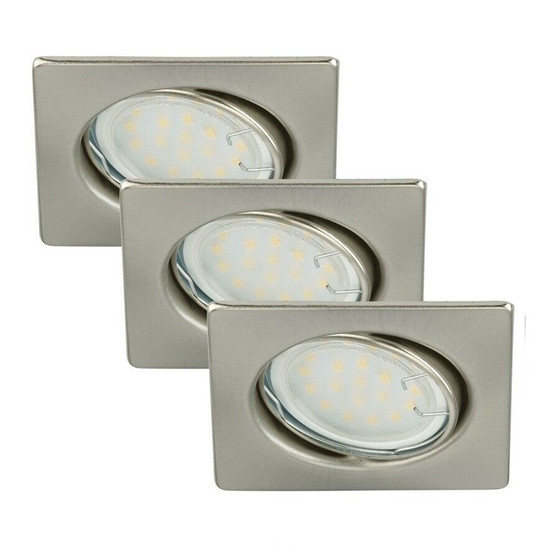 Briloner 7213-032 LED Einbaustrahler Set 3x3W Metall gebrstet eckig schwenkbar
