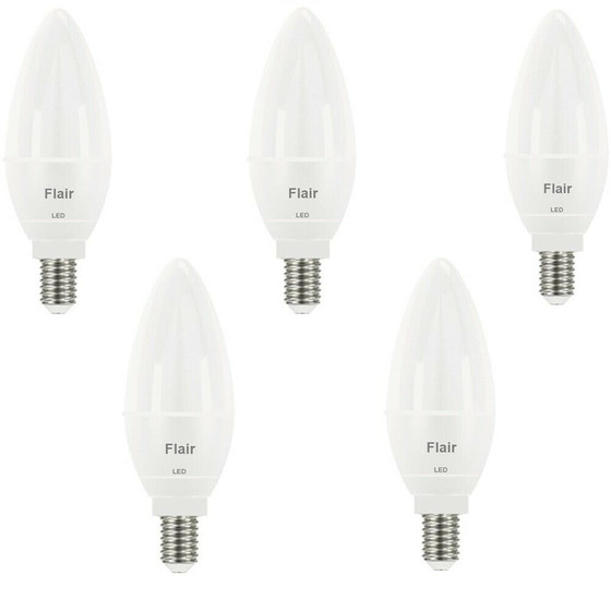 5x Flair Led Kerze Set E14 3,5W 250lm 2800K Leuchtmittel 8758777 matt warmweiß