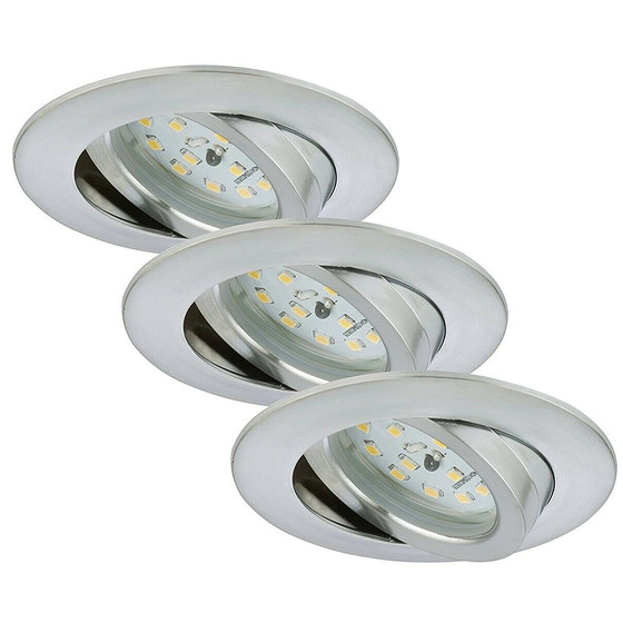 Briloner LED Einbauleuchte rund Aluminium IP23 3x 5W 400lm warmwei 3000K schwenkbar 110