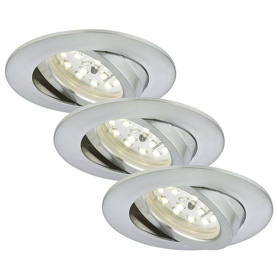 Briloner LED Einbauleuchte rund Aluminium IP23 3x 5W 400lm warmwei 3000K schwenkbar 110