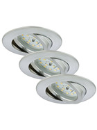 Briloner LED Einbauleuchte rund Aluminium IP23 3x 5W 400lm warmweiß 3000K schwenkbar 110°