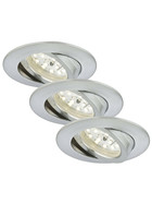 Briloner LED Einbauleuchte rund Aluminium IP23 3x 5W 400lm warmweiß 3000K schwenkbar 110°