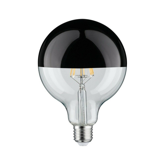 Paulmann 285.50 LED Globe 125 Kopfspiegel Schwarz Chrom 5W E27 Dimmbar Warmweiss