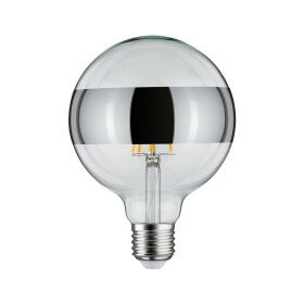 Paulmann 285.82 LED Globe 125 Ringspiegel Silber 5W E27 2700K dimmbar Leuchtmittel