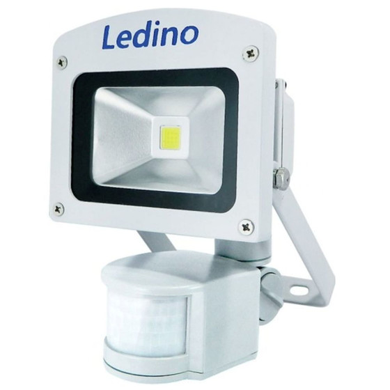Ledino LED-FLG10IRWww Wandstrahler Außenleuchte 10W Weiss IP54 Bewegungssensor inkl. Leuchtmittel