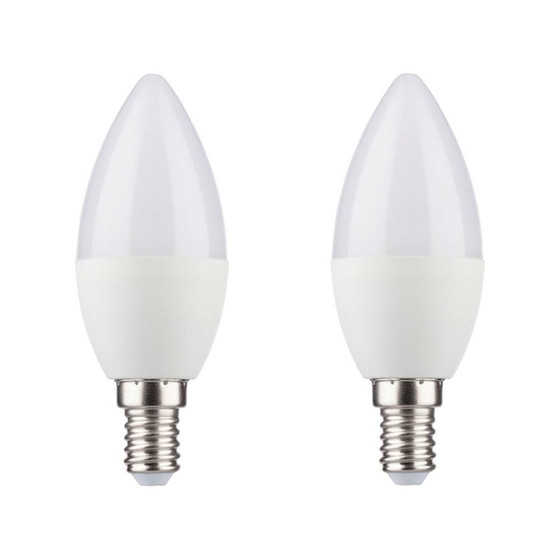 2er Set Müller Licht 400140 LED Kerzenform Leuchtmittel 3 W Warmweiss E14 Weiss