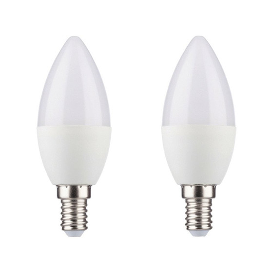 2er Set Müller Licht 400140 LED Kerzenform Leuchtmittel 3 W Warmweiss E14 Weiss