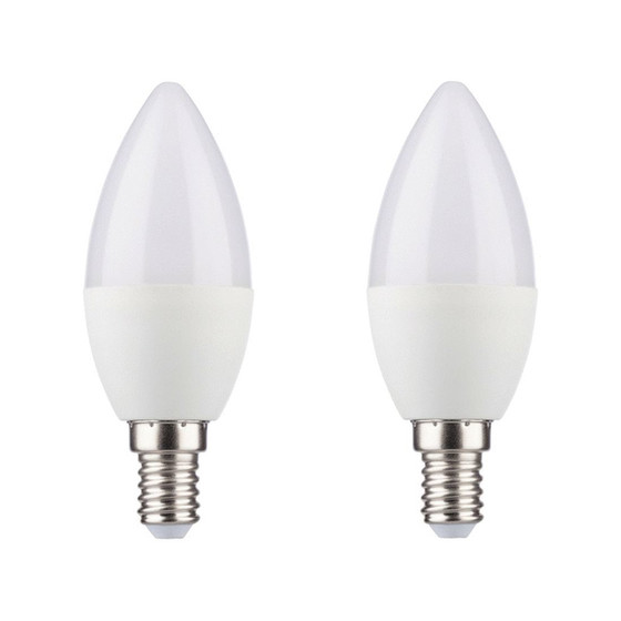 2er Set Mller Licht 400140 LED Kerzenform Leuchtmittel 3 W Warmweiss E14 Weiss
