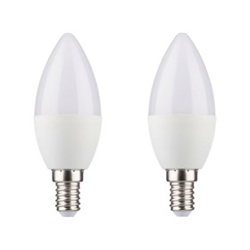 2er Set Müller Licht 400140 LED Kerzenform Leuchtmittel 3 W Warmweiss E14 Weiss