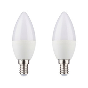 2er Set Müller Licht 400140 LED Kerzenform Leuchtmittel 3 W Warmweiss E14 Weiss