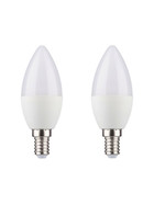 2er Set Müller Licht 400140 LED Kerzenform Leuchtmittel 3 W Warmweiss E14 Weiss