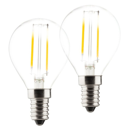 2er Set Müller Licht 400147 Retro LED Tropfenform Filament 2 W E14 250lm 2700K Glas