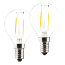 2er Set Müller Licht 400147 Retro LED Tropfenform Filament 2 W E14 250lm 2700K Glas